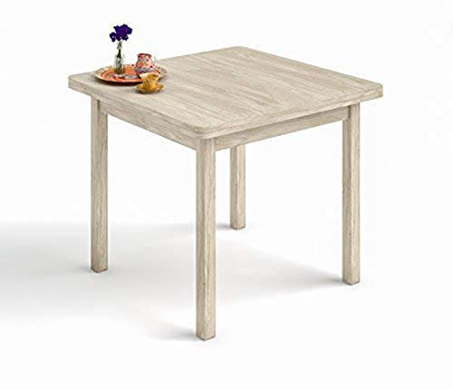 HOGAR24 ES | Mesa Cuadrada Multiusos Comedor Cocina | Dimensiones 90 x 90 cm Extensible Libro a 180 x 90 cm | Color Roble