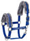 Start Pferdehalfter, Halfter für Pferde, Halfter Cob mit Kunstfell, Halfter Pferd, Halfter mit Fell Schwarz, Pferde Halfter Warmblut, Vollblut, Pony Halfter (Blau, Full (Warmblut))
