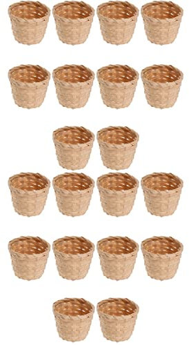 DOITOOL 20 Stück Geflochtene Mini-Körbe Für Leckereien Dekoration Geflochtene Mini-Körbe Ohne Griffe Für Partygeschenke Basteldekoration (9 X 9 X 7 5 Cm)