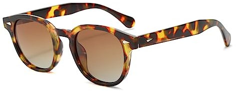 Long Keeper Retro Sonnenbrille Polarisiert Rund - Vintage Runde Sonnenbrille für Herren Damen Stil Retro Ovale Brille Johnny Depp Brille mit UV400 Schutz