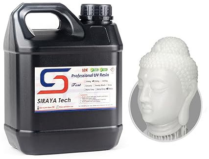 Siraya Tech Fast ABS-ähnliches 2kg 3D-Druckerharz Nicht Sprödes Hochpräzises 3D-Druck-Flüssigkeits Standard Photopolymer-Harz für LCD/DLP (Weiß, 2 kg)