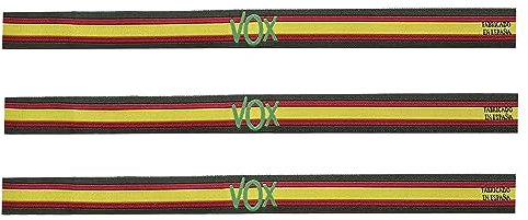 Tiendas LGP - Pulsera VOX con Bandera de España de Tela, 3 Unidades, 30 x 1.5 cm. - Fabricado en España
