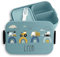 Kinder Bento Box Midi Lunchbox für Mepal Bentobox - Baustelle mit Name personalisiert Brotdose Bagger I Traktor I LKW I Kipper I Planierraupe I Kran - 900 ml - Hellblau