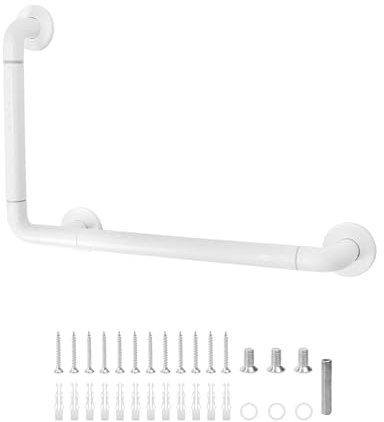 QWORK® poignée de douche, poignée de baignoire, 60 x 40 cm, capacité de charge 150 kg, blanc, surface antidérapante, pour rampe d'escalier, baignoire