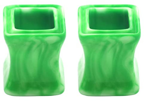 Lieson Tunnel Expander Ohrring, 2 Stück Tunnel Acryl Hohl Quadrat mit Marmor Muster 12mm Ohr Tunnel Grün Weiß