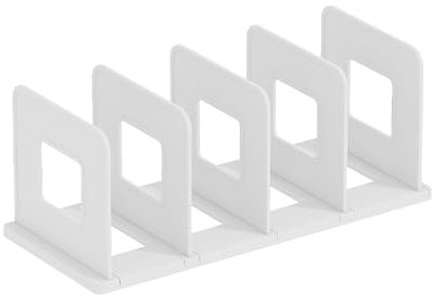Marte Vanci Desktop File Sorter Organiser Purse Organiser Thickened Plastic Magazine Holder Bookshelf Rack Mail Divider for Office Desk Kitchen Shelf Closet 4 Slots White