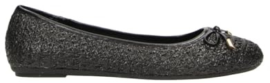 Ballerine Fitters da Donna Lisett in Colore Nero Rafia PU, Scarpe da Donna Oversize - Scarpe Grandi da Donna, Lisett 44 EU Nero Rafia PU