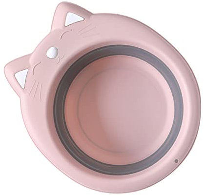Yardwe 1 Pc lavapiatti Bacino del Bambino bacinella vaschetta per lavello lavandino Portatile lavabo da Viaggio lavabo Bambino Cartone Animato Bacino Pieghevole Rosa