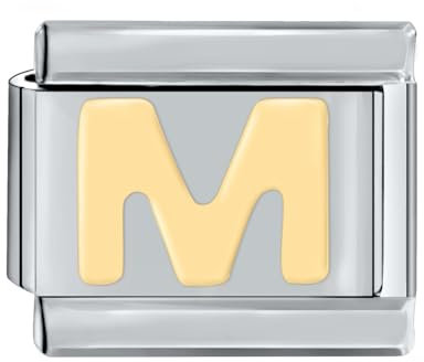 papasgix Italian Charms Module Buchstaben A-Z Gold für 9mm Italian Charm Bracelet DIY Italian Style Charms für Damen Abnehmbar Italienisches Charm Armband Zubehör Mädchen Junge Geschenk