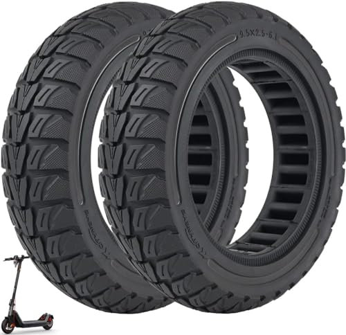 9,5 Zoll Vollreifen für NIU KQi 3, 9,5x2,5-6,1 Vollgummireifen Solide Reifen für NIU KQi3 Sport/Pro/Max Elektroroller Vorne oder Hinten Roller Ersatzreifen Wabenreifen (Schwarz-2 Stück)