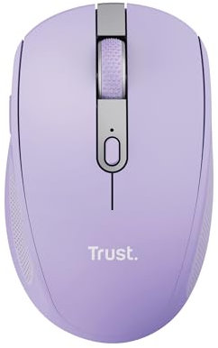 Trust Ozaa Mouse Wireless Bluetooth + 2.4GHz, Mouse senza Fili Silenzioso Compatto, 60% Plastica Riciclata, Mouse Bluetooth Ricaricabile Laptop PC Computer Windows Android Mac - Porpora
