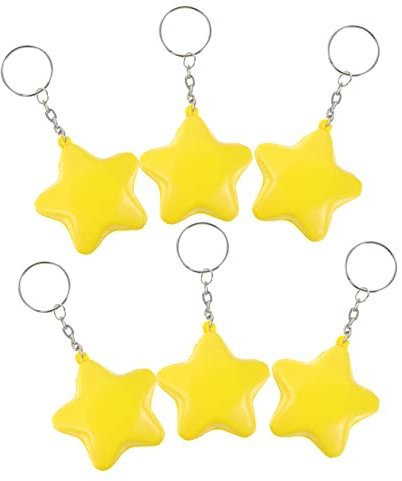 HEMOTON 6st Ball Zum Stressabbau Star Toy Hand Sensory Toys Children Star Keyring Party Decor Mini Star Stress Toys for Teens Metall Schlüsselanhänger Pentagramm