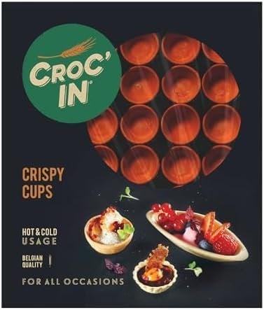 CROC’IN – Coupelles Comestibles à Garnir Orange – Fond de Tarte Pour Pâtisserie ou Apéritif – Confection Artisanale & Vegan – 60 pièces
