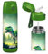 Jarlson®, Botella térmica de acero inoxidable, para niños, libre de BPA, botella para bebidas con pajilla, termo de 500 ml (Dinosaurio verde, 500 ml)