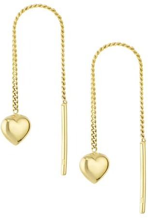 NKlaus Paar Durchzieher Herz 333 Gelbgold 8 Karat poliert 5x5,5mm Damen Ohrringe 16176