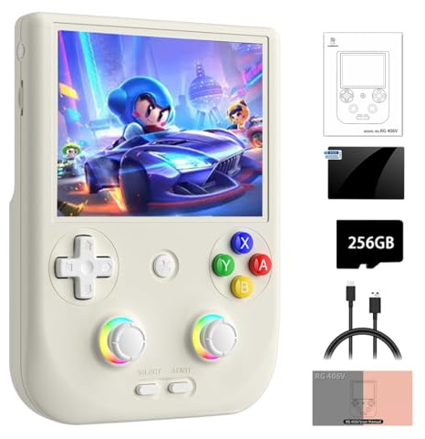JOYARCH RG406V - Console da gioco retrò con 256 GB, più di 9000 giochi, Android 13, 4 pollici, 960 x 720P, schermo IPS, uscita 1080P, WiFi, Bluetooth