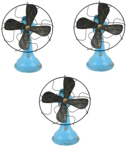Ciieeo 3 Piezas Adornos De Abanico Retro Modelo De Ventilador Accesorios Para Fotos Ventilador De Pie Vintage Estatua Del Ventilador De La Granja Decoración Retro Del Ventilador Resina