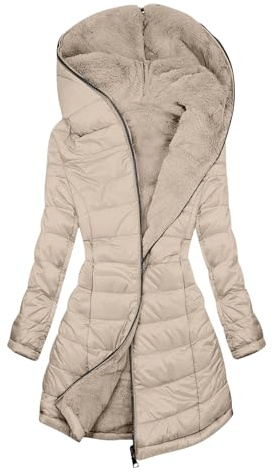KOG Steppjacke Damen Daunenjacke Winterjacke Warm Wintermantel Daunenmantel Steppmantel Oberteile Frau Parka übergangsjacken Fleecemantel Dufflecoat Windjacke Elegante Baumwolle Teddy Jacken