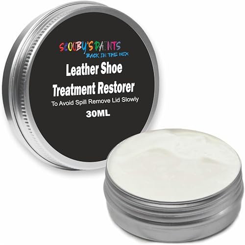 Scooby Paints Leather Shoe Colour Restorer Recolouring Balm Repair Treatment for Faded & Worn Absorbent Leather Furniture, Sofas, Chairs (GREY WHITE)