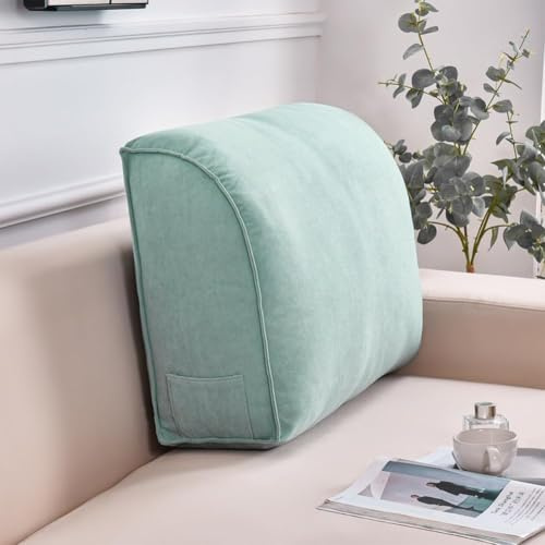 Sofa Rückenkissen Extra Dickes Keilkissen für Couch Bett-Große Rückenlehne Lendenwirbelstütze Kissen Dekoratives Lesekissen Taille Stützkissen Kopfteil Kissen mit,Grün,24x18x8in