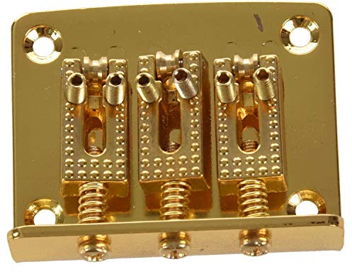 Qusedwey 3 String Guitar Ball String Bridge Bridge Pull String Hard Tail Guitar Bridge Tail 3 String Guitar Replacement Gold