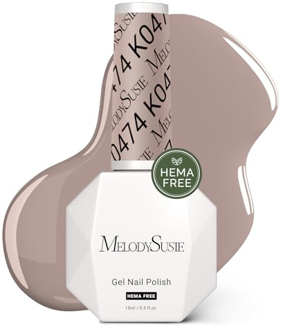 MelodySusie Hema Free Gel Nail Polish, 0.5 Fl Oz Thick Gray Nude Gel Polish, Non-Toxic, Long Lasting, Soak Off UV Nail Polish, Manicure Nail Design Salon DIY Nail Art at Home K0474