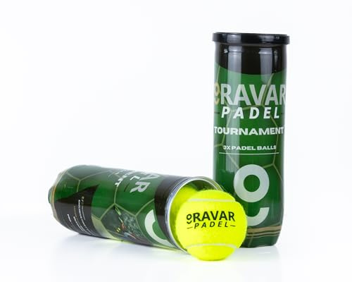RAVAR Padel Competition Balls – Pack of 3 Pressurised Tournament-Grade Balls, FIP/International Federation Approved, High-Visibility Neon Felt, Durable & Consistent Bounce for Training & Matches