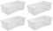 M1SS 62 Litre Underbed Storage Boxes with Lids Set of 4, 62L Clear Multipurpose Nestable Stackable Plastic Storage Box With Lid Clear Containers For Home, Kitchen, Garage, Office, Accessories