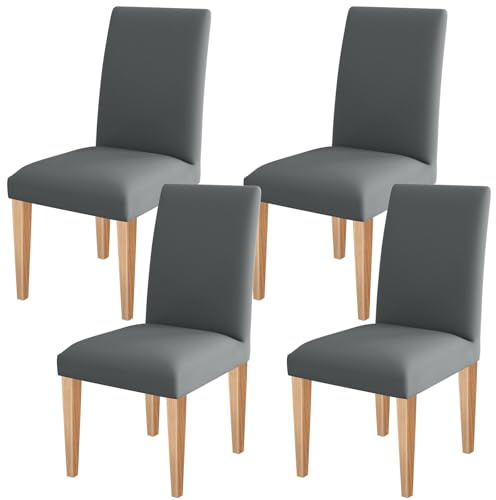 Dioxide Dining Chair Slipcovers, Removable Washable Dining Chair Covers Set of 4, High Back Chair Covers – Universal Fit Chair Slipcovers for Kitchen, Hotel, Office or Wedding Ceremony