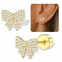 FIOROYAL Ohrstecker Silber 925 für Damen, Hypoallergen Ohrringe Mädchen | Ohrringe Silber 925 Stecker Kleine Blumen Schmetterling Zirkon Ohrringe Kinder Schmuck Geschenke für Mädchen