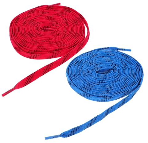 UKCOCO - 2 pares de cordones de hockey planos para zapatos deportivos patines de hielo y zapatillas de diseño elegante para entrenamientos y juegos