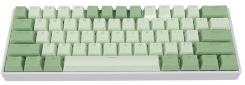 SUNGOOYUE Mechanische Tastatur Ergonomischer Red Switch RVB 61 USB-Tastatur für 10 Doppelstufe Home Offices Padding Matcha-Thema