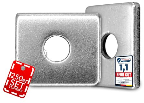 Qualinos 250x Doppelstabmattenzaun Klemmplatte, 31,5x26x3 mm, poliert, V2A | V2A-Edelstahl, entgratet und poliert, für Doppelstabmatten-Neumontage, korrosionsbeständig im Außenbereich, wetterfest