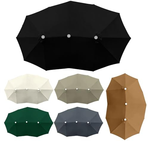 KGPGNYMYHA Toile De Rechange Parasol De Terrasse Double Beige Noir Vert Kaki Housse De Rechange De Parasol De Patio Parasol Extérieur Grand Commercial 460cm(Green)