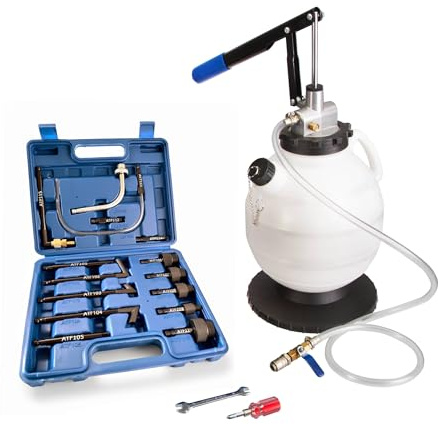 otgerlensker products Manueller Öleinfüller mit Werkzeuge Ölfüllgerät Einfüllgerät Getriebeölpumpe 7,5L 15 Adapter