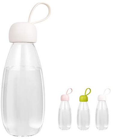 Emoi 12/16oz Kids Wasser Flasche, Cute BPA-frei isoliert Fruit Flower Tee Lecksicher Drink Flaschen für Studenten, Outdoor Sport, Picknick, Camping, damen Jungen Mädchen unisex, weiße Kappe