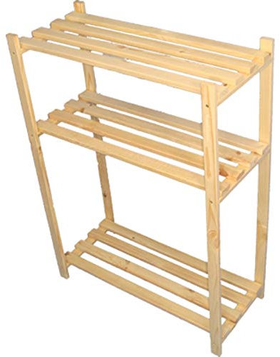 90 x 65 x 28 cm 3 Böden Schuhschrank Holzregal ideal für Stiefel Schuhregal Holz Stiefelregal Regal Schuhaufbewahrung Flur Unbehandelt Schuhablage Garderobe