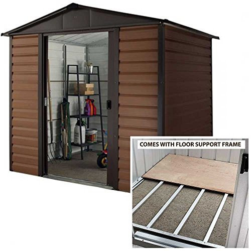 Yardmaster Shiplap Woodgrain 8x6 Apex Metal Shed & Frame - Assembly Available