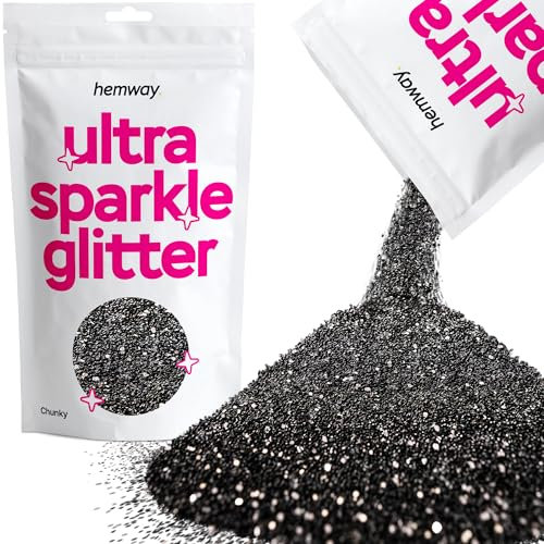 Paillettes noires ultra scintillantes pour ongles visage festival Noël Halloween maquillage épaisses 100 g/3,5 oz