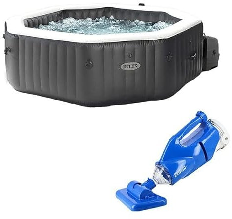 Spa Gonflable - PureSpa Carbone - 4 Places + Aspirateur Catfish de Intex