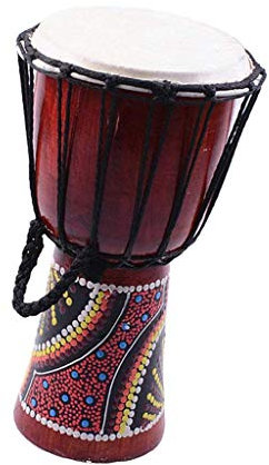 SGerste Finest 1 Set Kirsche Djembe Traditionelle afrikanische Handtrommel mit Drumstick-Gurt 15,2 cm