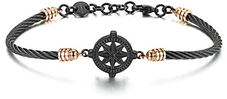 Brosway Bracciale Uomo In Acciaio Con Simbolo Rosa Dei Venti, Bracciale Uomo Collezione Horizon - BHO29