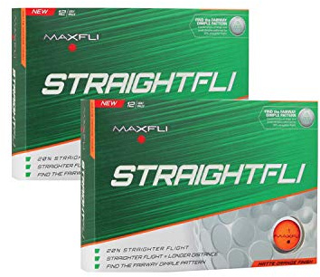 Maxfli StraightFli Golfbälle – längere gerade Flugdistanz (Matt Orange – 24 Bälle)