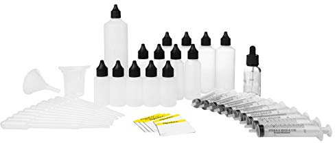 Oputec Liquid Misch Set XXL 53 TLG.: 30ml, 50ml, 100ml, 250ml, Apotherkerflasche, Messbecher, Spritze, Pipette, Etiketten