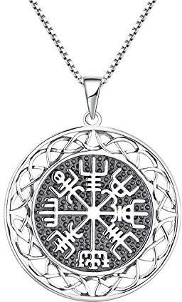 JO WISDOM Wikinger Kompass Anhänger mit Kette Silber 925 Schmuck Damen
