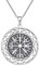 JO WISDOM Viking Vegvisir Pendentif Collier en Argent 925/1000 pour Femme Homme