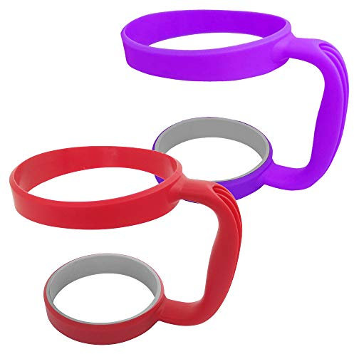SourceTon Tumbler Holder- Red&Purple, Set of 2 Tumbler Holder Handle compatible with 30 OZ YETI, Rtic, OZARK TRAIL SIC Cup Ozark Trail Berg, SIC, Chillr, Kodiak, Boss Tumbler Mug