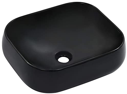 vidaXL Lavabo 44,5 x 39,5 x 14,5 cm Céramique Noir