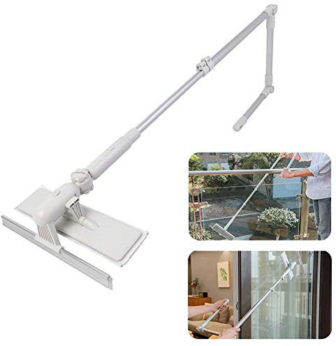 favourall Limpiador de ventanas con mango telescópico y limpiaparabrisas de doble cara, para ventanas y coches