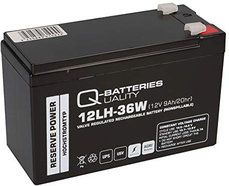 Blei Akku 12V 9Ah 12LH-36W hochstrom Bleigel AGM, kompatibel WP1236W, MP1236H, NPW45-12, HR1234WF2, UP-RW1245P1